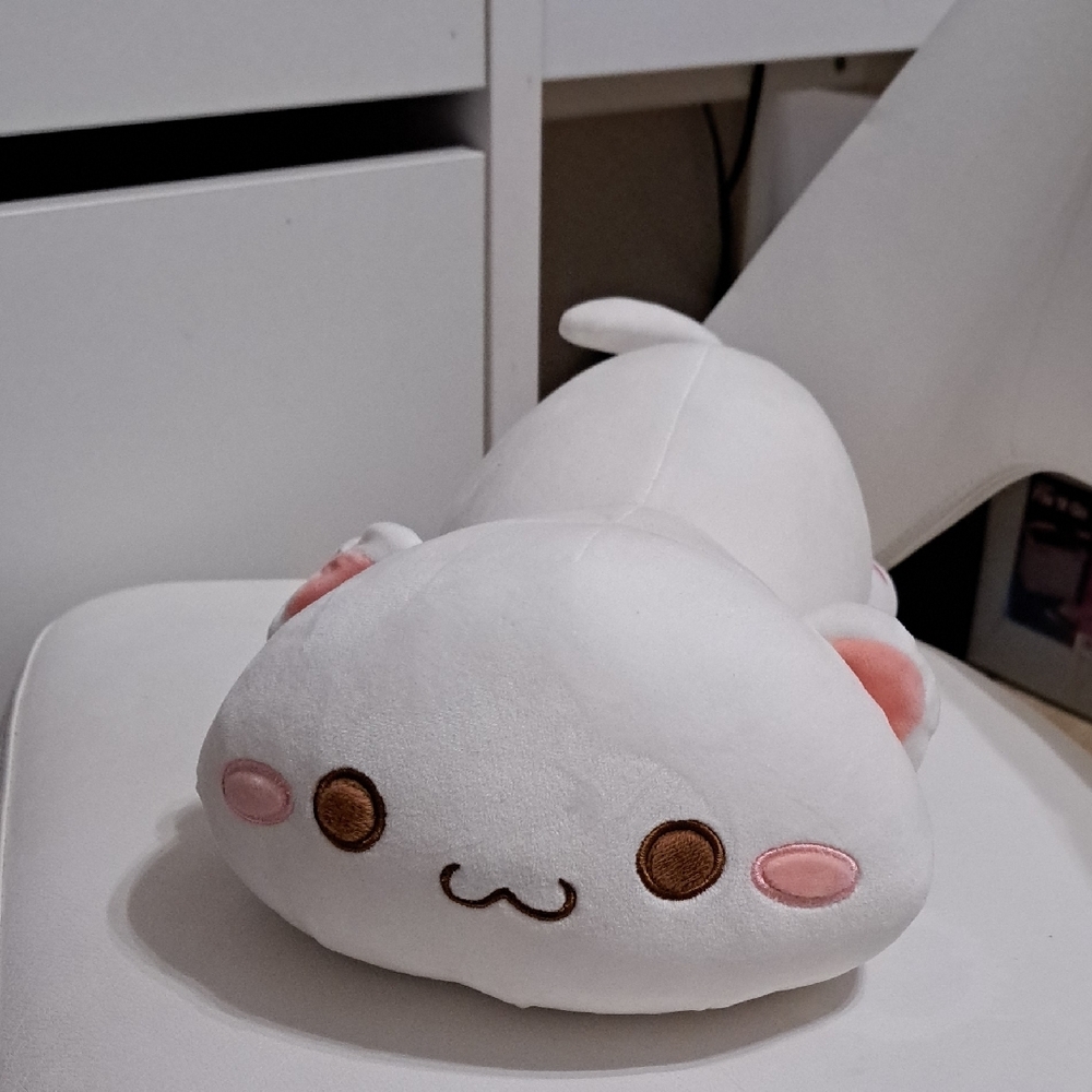Kawaii White and Pink Cat Plush Toy